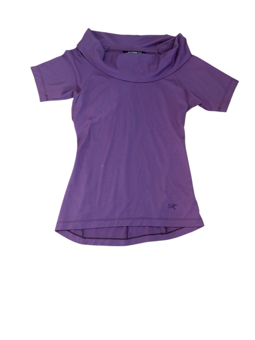 Arc'teryx Wool Blend Purple Violet Short-Sleeve Cowl-Neck Performance Tee Size S